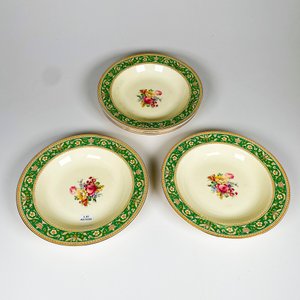 Seis Platos Hondos de Loza Inglesa Woods Ivory Ware con Decoración Floral - imagen 2
