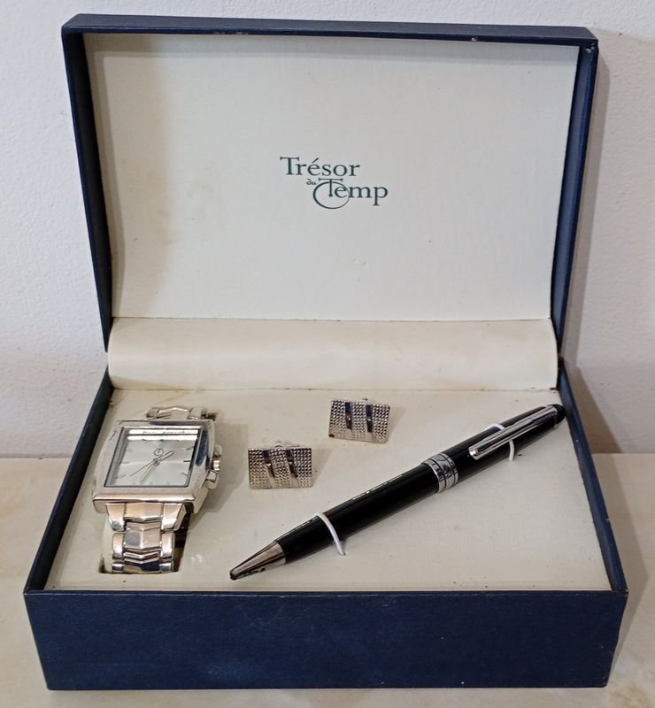 Lote anterior: Conjunto de regalo de lujo con reloj, gemelos y bolígrafo