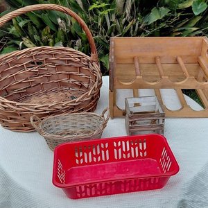 Lote de Canastos, Porta Botellas y Cesta Roja - imagen 4