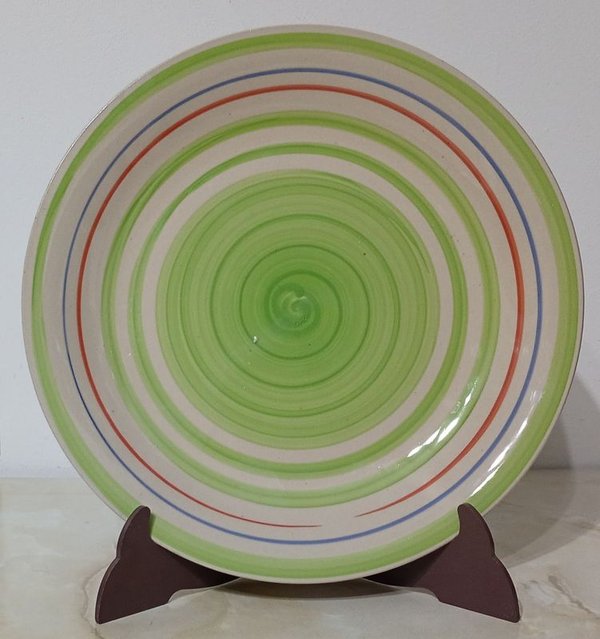 Plato de Cerámica Everyday Colorful Swirl Diseño Espiral Verde