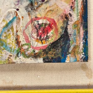 Obra de Arte Mixta Abstracta con Marco Colorido - imagen 4