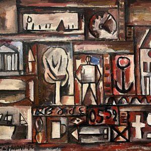 Lote anterior: Oleo "Constructivo" de Jonio Montiel - 54 x 67 cm