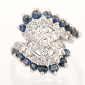 Lote siguiente: Anillo Oro 14k con Brillantes y Zafiros