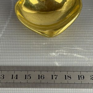 Conjunto de Joyero Redondo y Despojador en Bronce Dorado - imagen 4