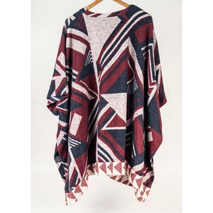 Poncho Tejido Zara Trafaluc Talle M Geométrico - imagen 2