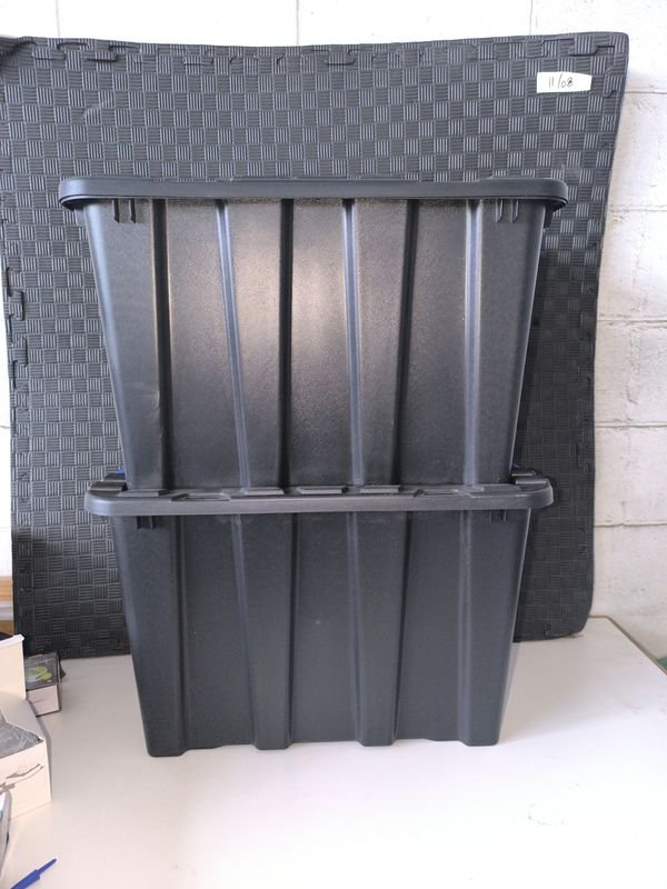 Par de Cajas Organizadoras Apilables WADFOW Negro 55 Litros