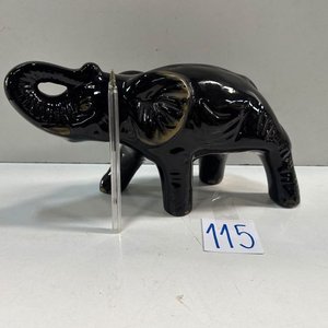 Elefante de Cerámica Negro Brillante Decorativo - imagen 2