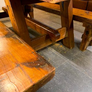 Mueble de Cocina y Mesa de Comedor Rústica de Madera - imagen 3