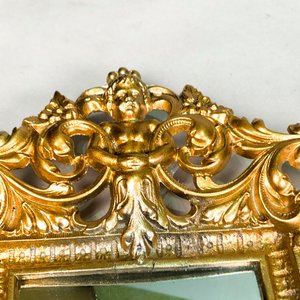 Espejo de Colgar con Marco Labrado en Metal Dorado Estilo Barroco - imagen 4