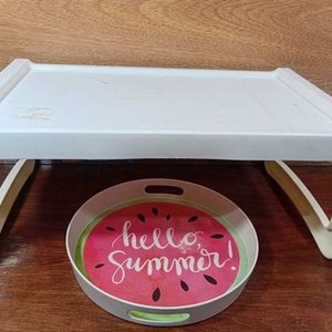 Bandeja Desayunadora Plegable Blanca y Fuente "Hello Summer" - imagen 1