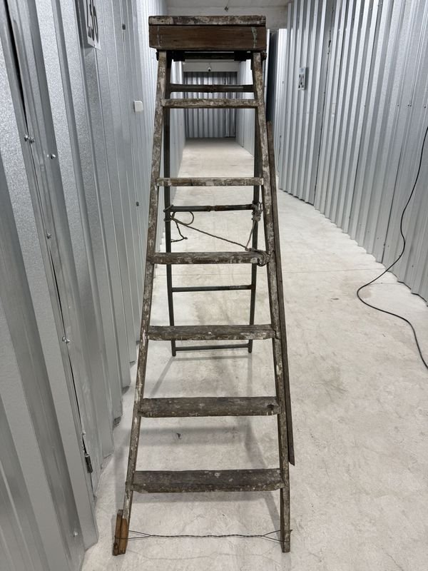 Escalera Tijera Plegable de Madera y Metal con 6 Peldaños