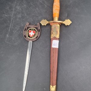 Dos Abrecartas: Uno de Toledo con Vaina de Cuero y Otro Suizo - imagen 3