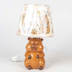 Lámpara Infantil Figura Capibara de Cerámica con Pantalla Decorada - imagen 1