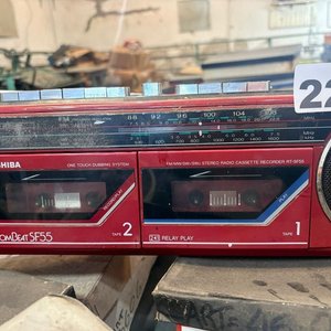 Radiograbador Toshiba BomBeat SF55 Doble Casetera Roja Vintage - imagen 2