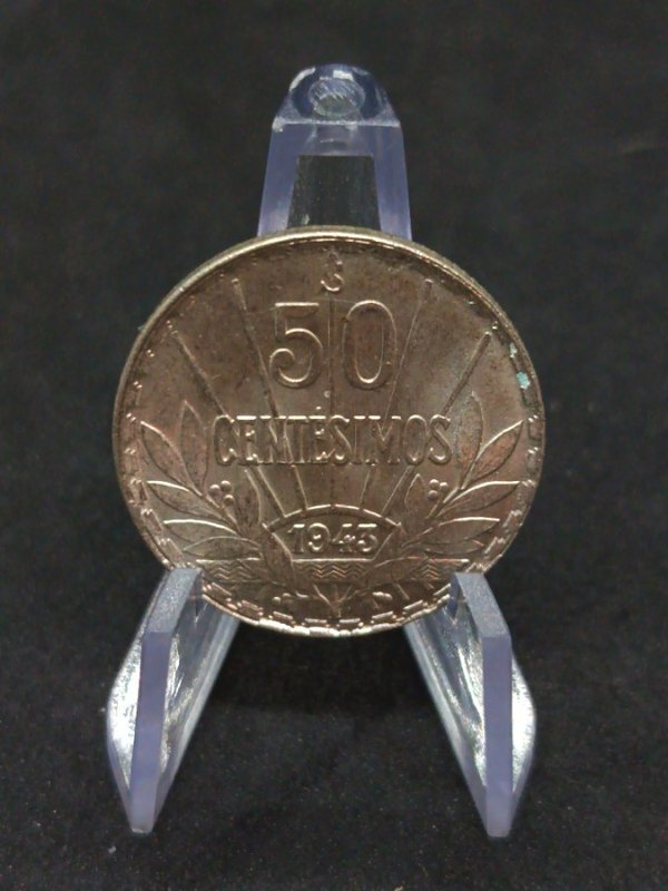 Moneda Uruguaya 50 Centésimos 1943 "Busto de Artigas" en Plata - Sin Circular - imagen 1