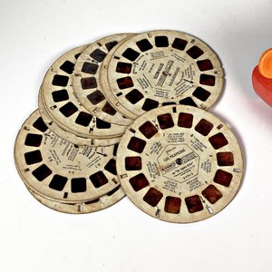 Visor View-Master GAF Antiguo con Discos de Superhéroes - imagen 2