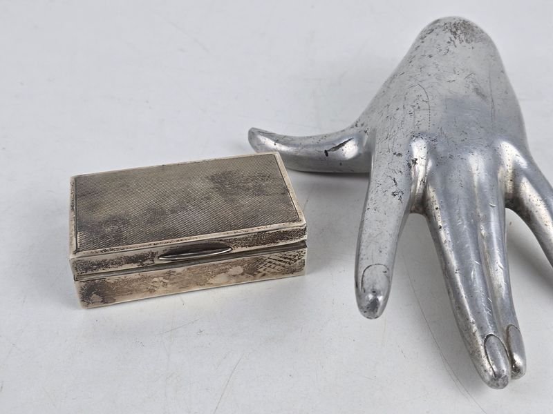 Antigua Caja Inglesa de Plata 925 con Grabados y Interior Forrado