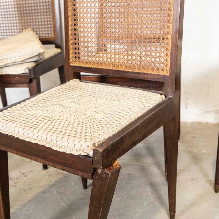 Sillas americanas con respaldo esterillados y asientos desmontables en crochet - imagen 3