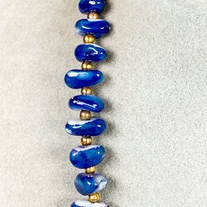 Collar de Cristal Murano Azul y Dorado, 46 cm - imagen 4