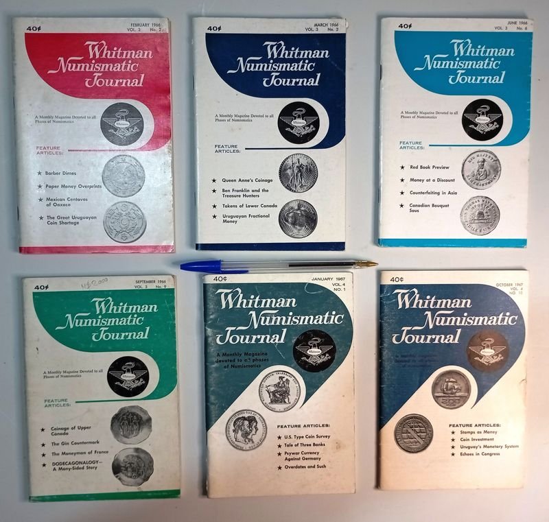 6 Revistas Whitman Numismatic Journal - Años 60s
