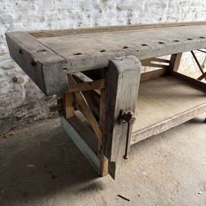 Banco de Carpintero Antiguo de Madera Dura Curupae - imagen 3