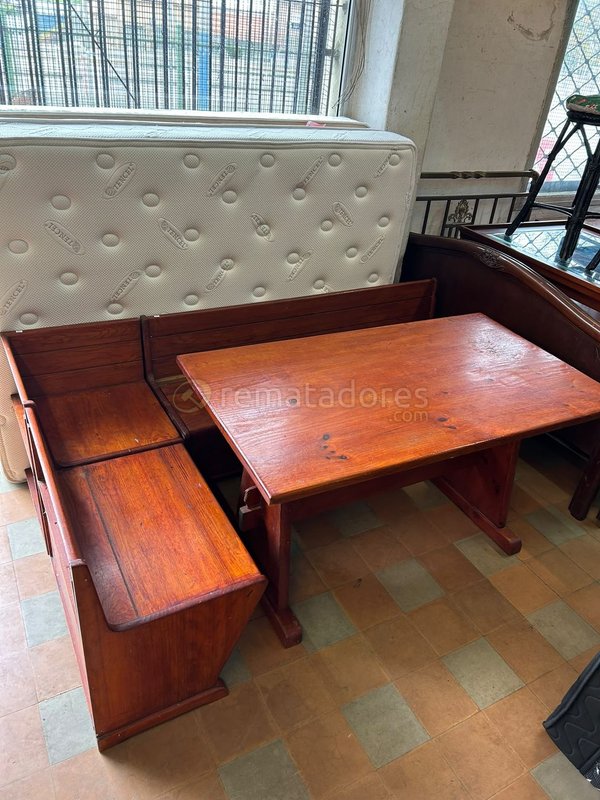 Juego de Comedor de Madera Rústico con Banco y Mesa - imagen 1