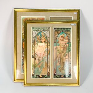 Lote siguiente: Dos Láminas Art Nouveau de Damas, Estilo Mucha