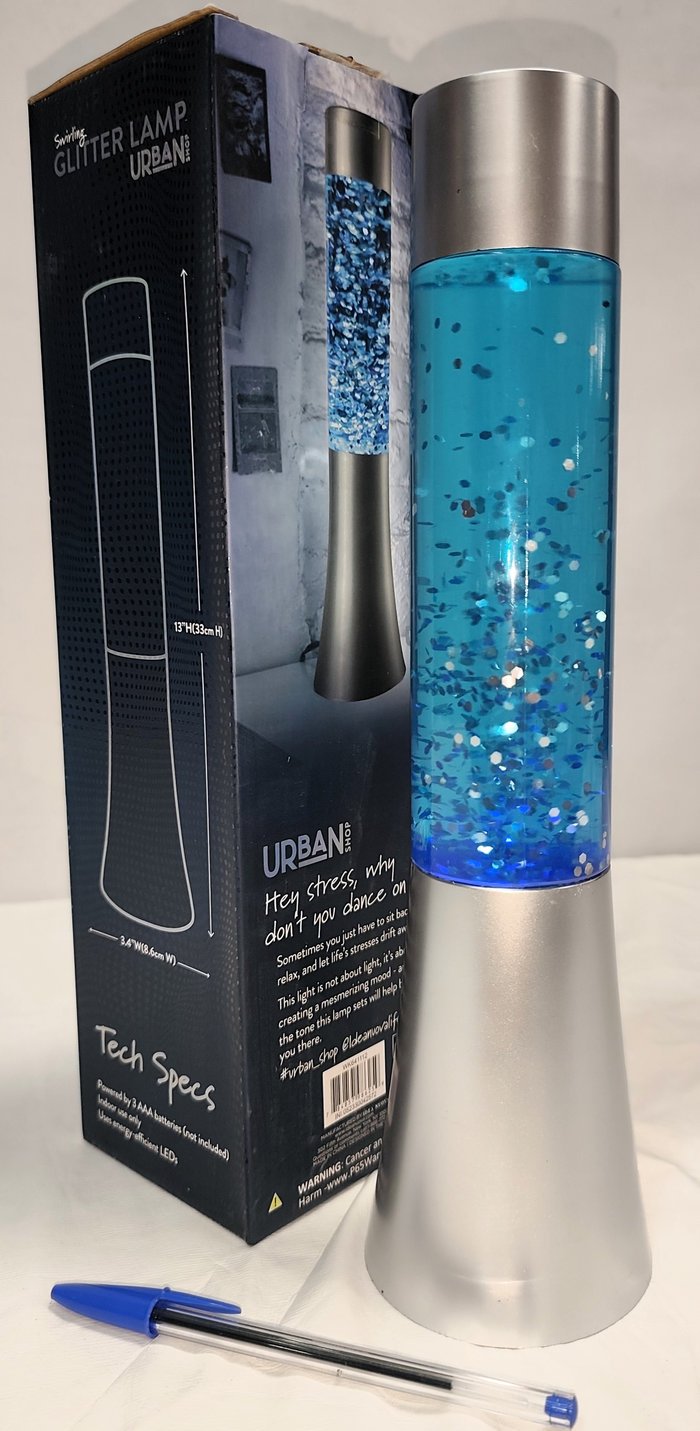 Lámpara Decorativa LED con Agua y Acero, Efecto Relajante, Nueva en Caja