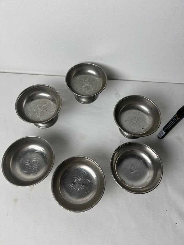 Six Pack de Tazones de Metal Plateado - imagen 4