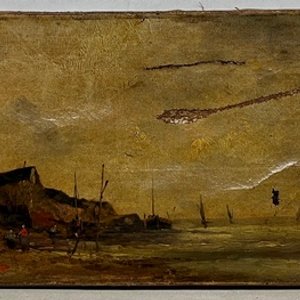 Óleo "Personaje en la Costa" sobre Tela - 25 x 40 cm - imagen 2