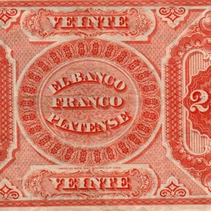 Billete de 20 Pesos "El Banco Franco Platense" - 2 Doblonés - 1871 - imagen 3