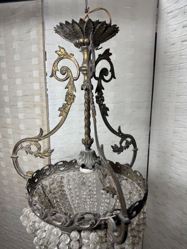 Importante araña en bronce y cristal para decoración - imagen 4