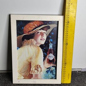 Lámina Antigua Coca-Cola con Mujer y Sombrero - imagen 2