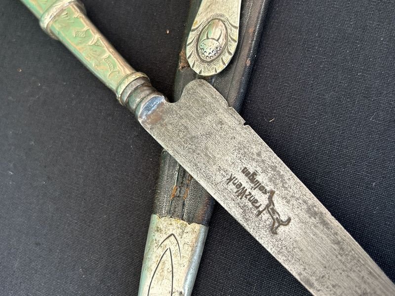 Cuchillo Franz Wenk de los primeros plateria picada de plata muy vieja - imagen 2