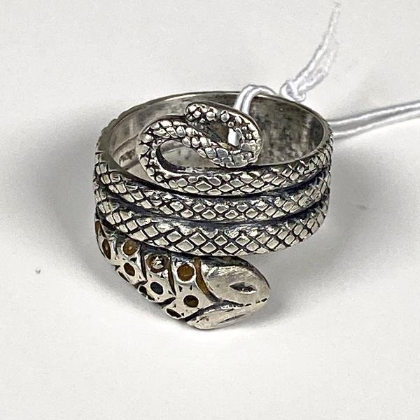 Anillo de Plata Diseño Serpiente Enroscada