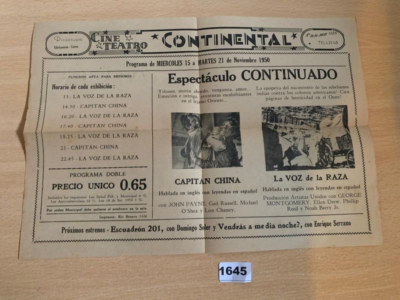 Programa de cine teatro Continental del año 1950 - imagen 4