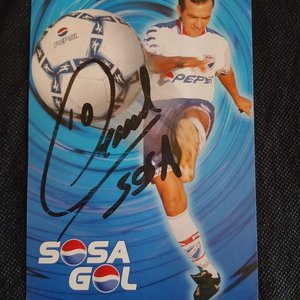 Lote siguiente: Tarjeta Coleccionable "Sosa Gol" Firmada por Rubén Sosa - Club Nacional de Football / Pepsi
