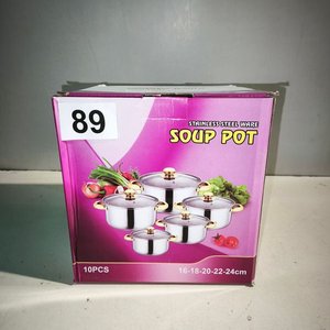 Juego de 5 Ollas de Acero Inoxidable con Tapas de Vidrio - imagen 1