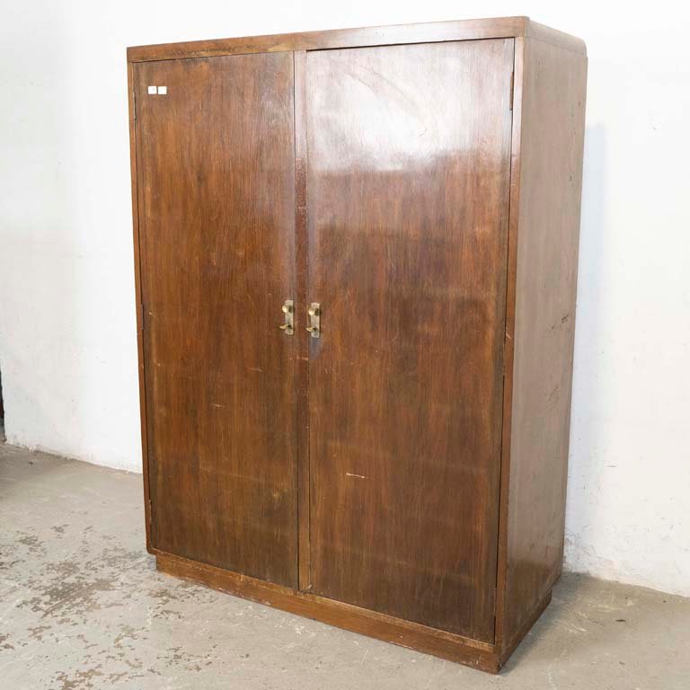 Ropero de Dos Puertas con Espejo Interior y Dos Cajones