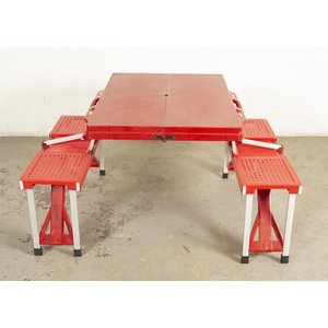 Comedor de Camping Plegable Tipo Valija Rojo - imagen 2