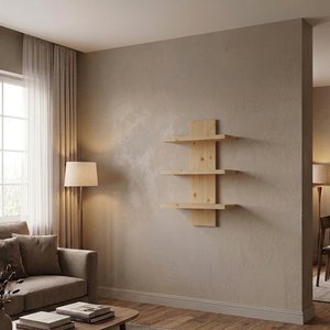 Estantería de Pared Moderna con 3 Estantes de Madera de Pino - imagen 1