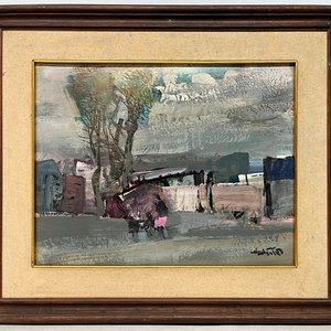 Paisaje de Ranchos de Hugo Nantes: Acrílico sobre Fibra (40 x 50 cm) - imagen 2