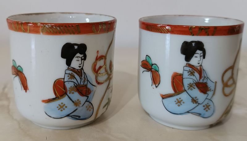 Pocillos de porcelana oriental pintados a mano - imagen 3
