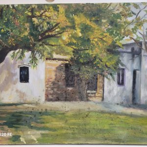 3 Cuadros al Óleo: Ranchos y Casas de Campo, Firmados - imagen 5