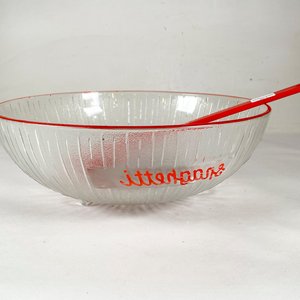 Ensaladera de Vidrio con Cuchara Roja - imagen 3