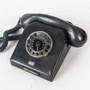 Teléfono Antiguo de Baquelita UTE Negro - imagen 2