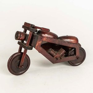 Moto con sidecar de madera artesanal industria uruguaya  - Medidas: 25cm - imagen 1