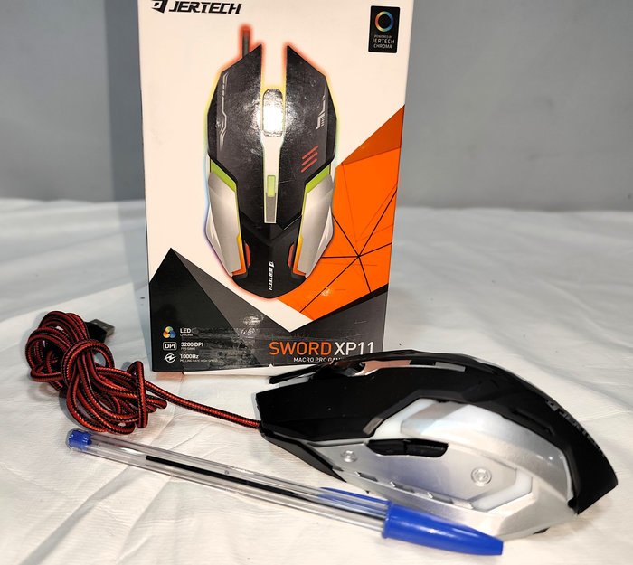 Mouse Gamer Jertech Sword XP11 Óptico USB con Luces LED, Nuevo en Caja
