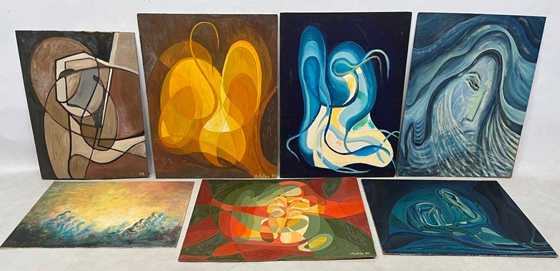 Lote siguiente: Pinturas de Siete Fibra Diferentes
