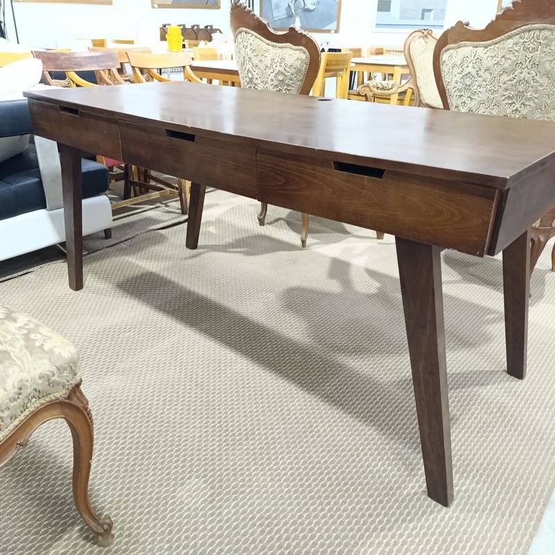 Escritorio Mid Century de Madera con Tres Cajones